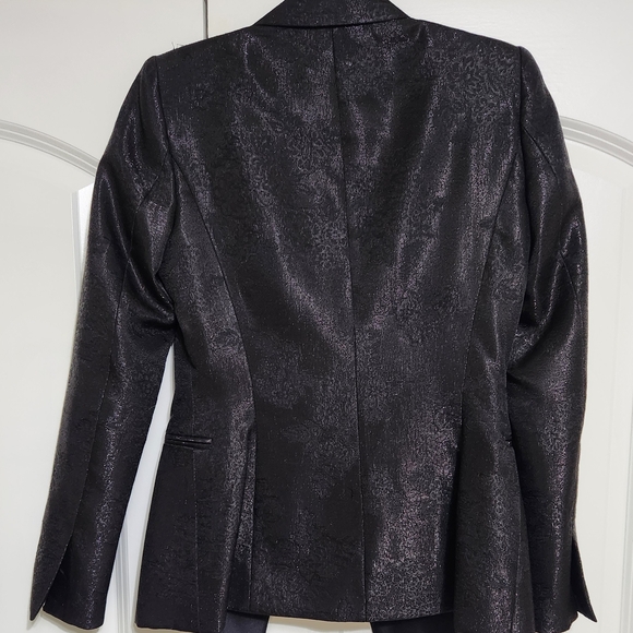 Zara Jacquard Blazer With Sparkle Detail and Satin Lapel / Party Jacket - Picture 6 of 7